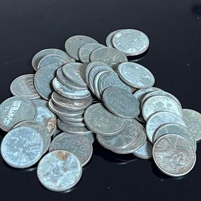 50 WWII 1943 Steel Pennies