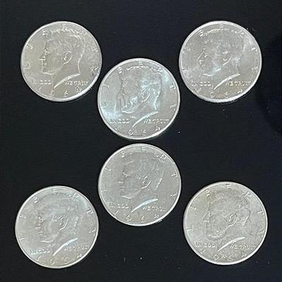 1964 Kennedy Silver Half Dollars (6)