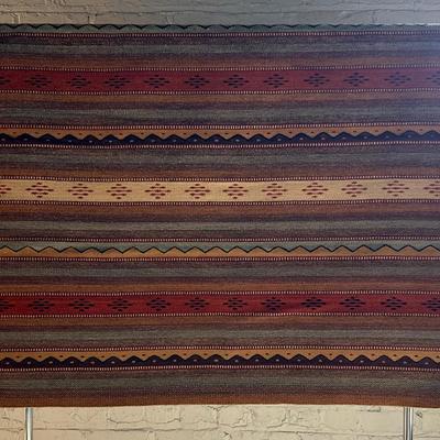 Contemporary Loom-Woven Wool Area Rug 