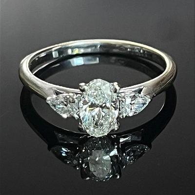 14K White Gold 3 Diamond Ring
