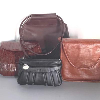Carla Sade Leather Bag, Mowen Leather Bag With EEL Skin Purse And Elle Clutch