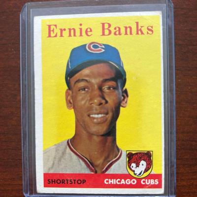 1958 Topps Baseball Card. Ernie Banks. Chicago Cubs #310
