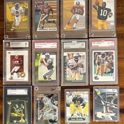 12 Collectible Better Football Cards, Some Graded, Brady++