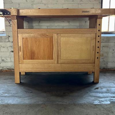 Whitegate Solid Rubberwood Work Bench with Vise Clamps