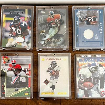 6 Collectible Terrell Davis Football Cards Jersey, Rookie, Auto, #2