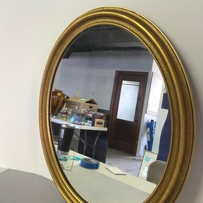 Oval Gold Toned Mirror