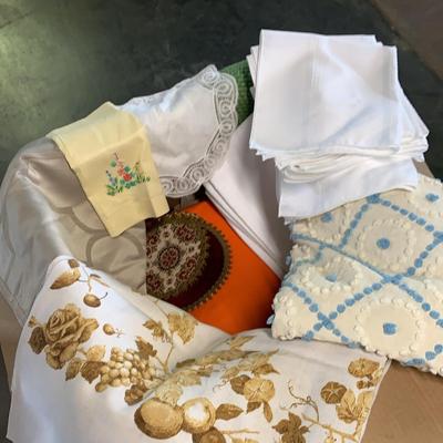 Mystery Box Full Of Assorted Vintage Linens