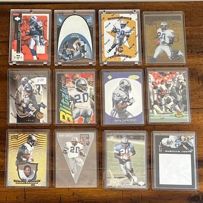 12 Collectible Barry Sanders Football Cards