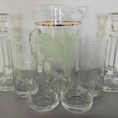 Glass Drinkware & Candlesticks