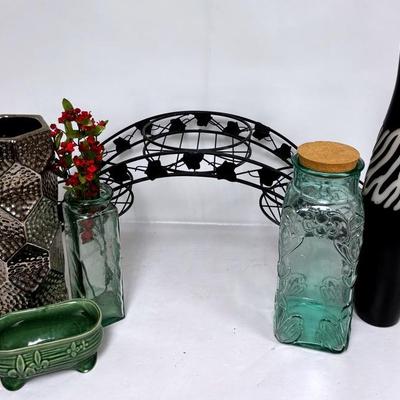 Assortment of Vases & Plant Stand 