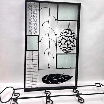 Decorative Metal & Glass Panel & Plate Rack