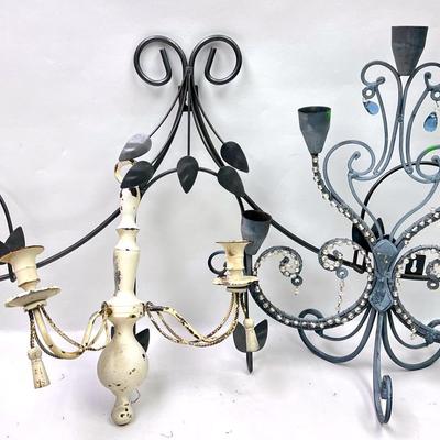 Decorative Metal Candelabras & Hanging Rack