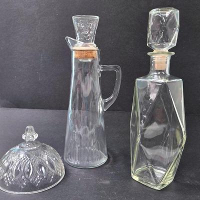 Vintage Clear Glass Decanters 