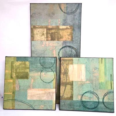 Modern Geometry Abtract Canvas Trio