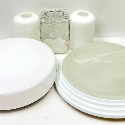 White & Opaque Glass Lighting Fixtures & Vases