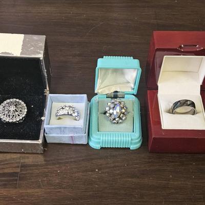 4 Rings With Ring Boxes