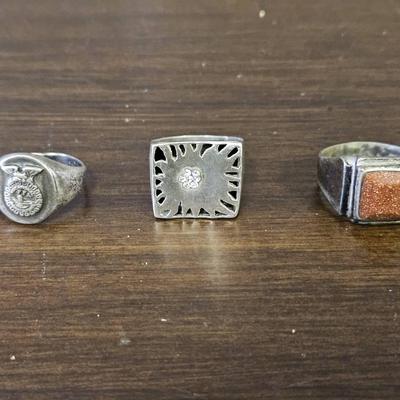 3 Rings 2 Are Marked Sterling
