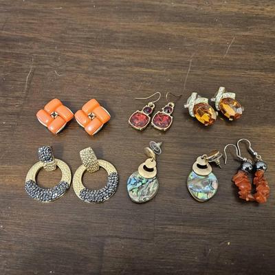 6 Paira Of Earrings Some Signed