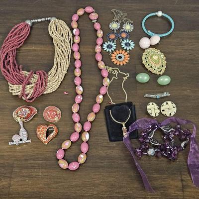 Colorful Jewelry Pins Necklace Earrings 