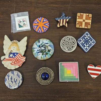 12 Vintage Brooch Pins