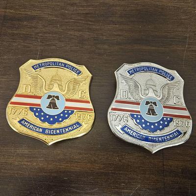 Two Bicentennial Metropolitan Police Badges