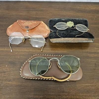 3 Pairs Of Vintage Glasses 2 Of Which Are Gold Filled 