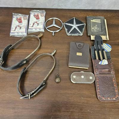 Various Collectible Items Darts Baseball Cards Wallet Etc