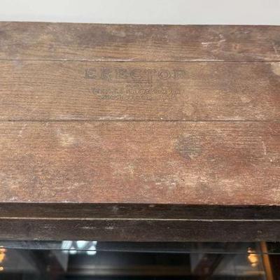 Antique erector set in wood box