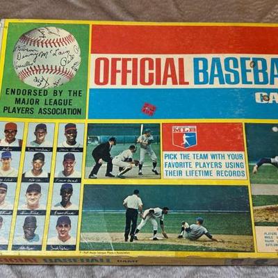 Vintage official baseball game" by milton bradley.