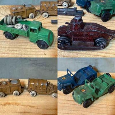 Dinky toys tootsie military trucks & plastic jeeps