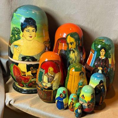 Russian kustodiev matryoshka" or nesting doll circa 1998