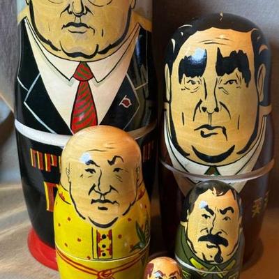 Soviet political theme matryoshka nesting dolls