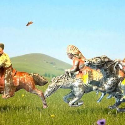 Vintage lead figures cowboys indians