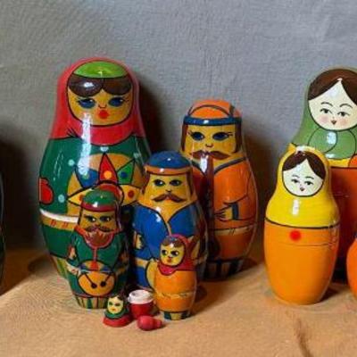 Matryoshka dolls or russian nesting dolls four sets