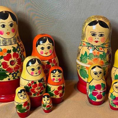 Pair of russian matryoshka dolls