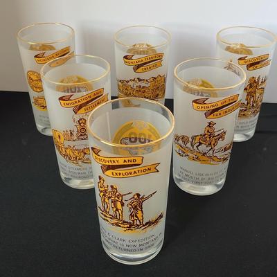 Montana Territorial Centennial Statehood Diamond Jubilee drinking glass Collection