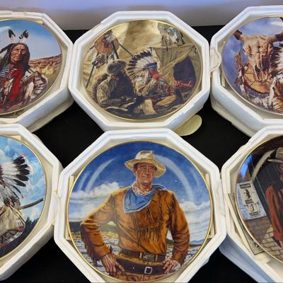 John Wayne and Native American collectors plates