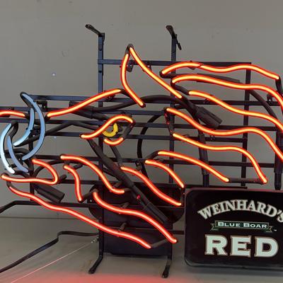 Weinhard’s Blue Boar Red Beer Neon Sign