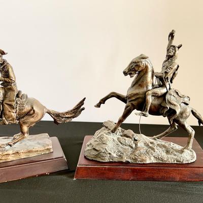 Franklin Mint Frederic Remington Bronze Statues