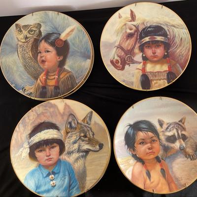 Brave and Free Native American Decorative Hanging Plates 