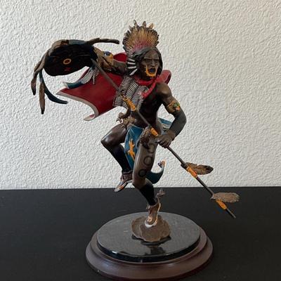 Franklin Mint  "Spirit of the Hawk" bronze sculpture by Robert Murphy 