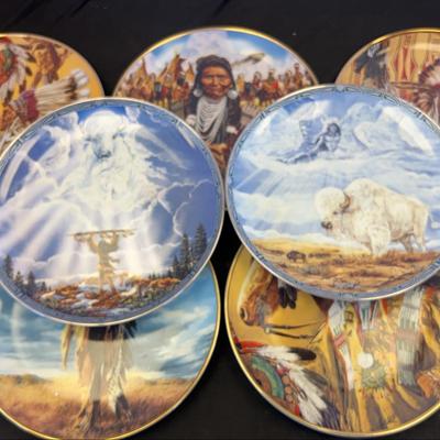 American, Indian Heritage foundation, and legend of the White Buffalo collector plates