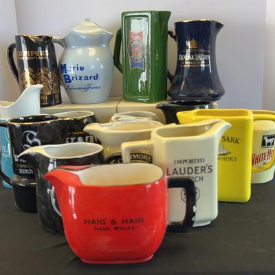 Assorted liquor pitchers