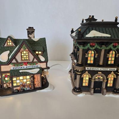 Dickens' Village Series Blenham St. Bank & Quilly's Antiques