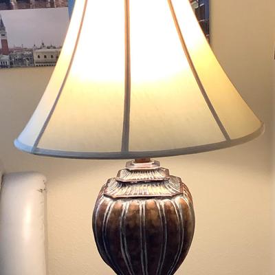 Mediterranean Inspired Carved Wooden Table Lamp