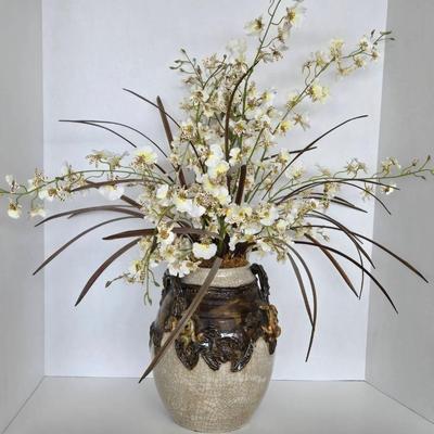 Hand Made Clay Frog Vase With Crackle Finish