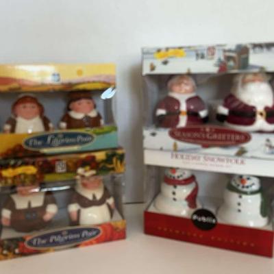4 Holiday Salt & Pepper Shakers(in Boxes)
