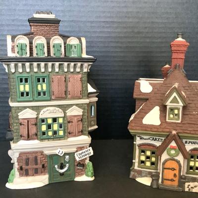 Dicken’s Village Series “The Flat Of Ebenezer Scrooge” And “Wm. Wheat Cakes And Puddings”