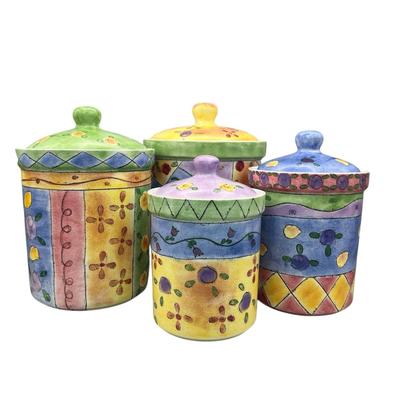 4 Sango Sue Zipkin  Sweet Shoppe Canisters discontinued pattern