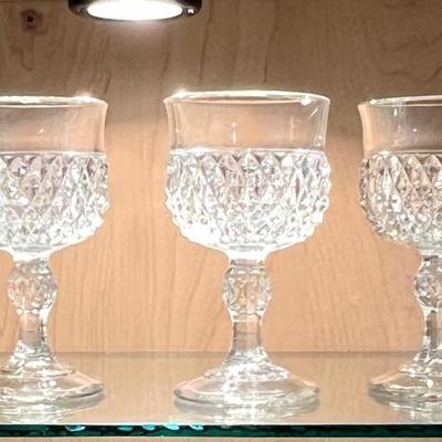 8 Indiana Glass Co Wine Glasses